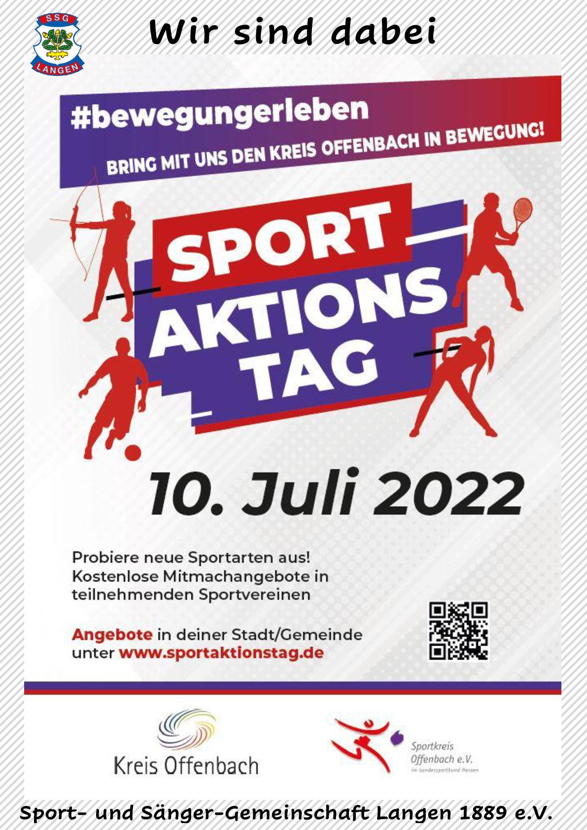 Plakat zum Sportaktionstag am 10.07.2022